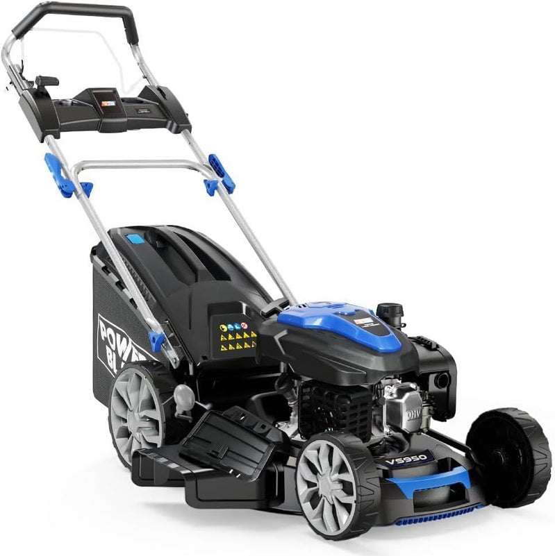 PowerBlade VS950 200cc Self-Propelled Petrol Lawn Mower With Electric Start, 7 Adjustable Heights, Steel Deck And Wash Port