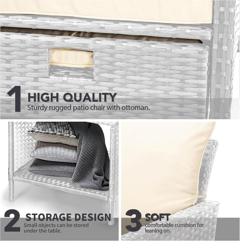Leveleve Balcony Furniture 5 Piece Patio Conversation Set