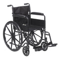 Drive Medical Silver Sport 1 Wheelchair With Full Arms And Swing Away Removable Footrest