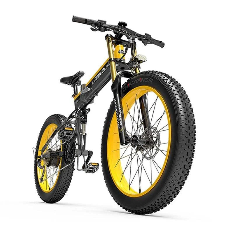 Lankeleisi XT750 Plus 1000W 26 In. Fatbike Dual Crown Fork Foldable E-Mountain Bike 17.5Ah