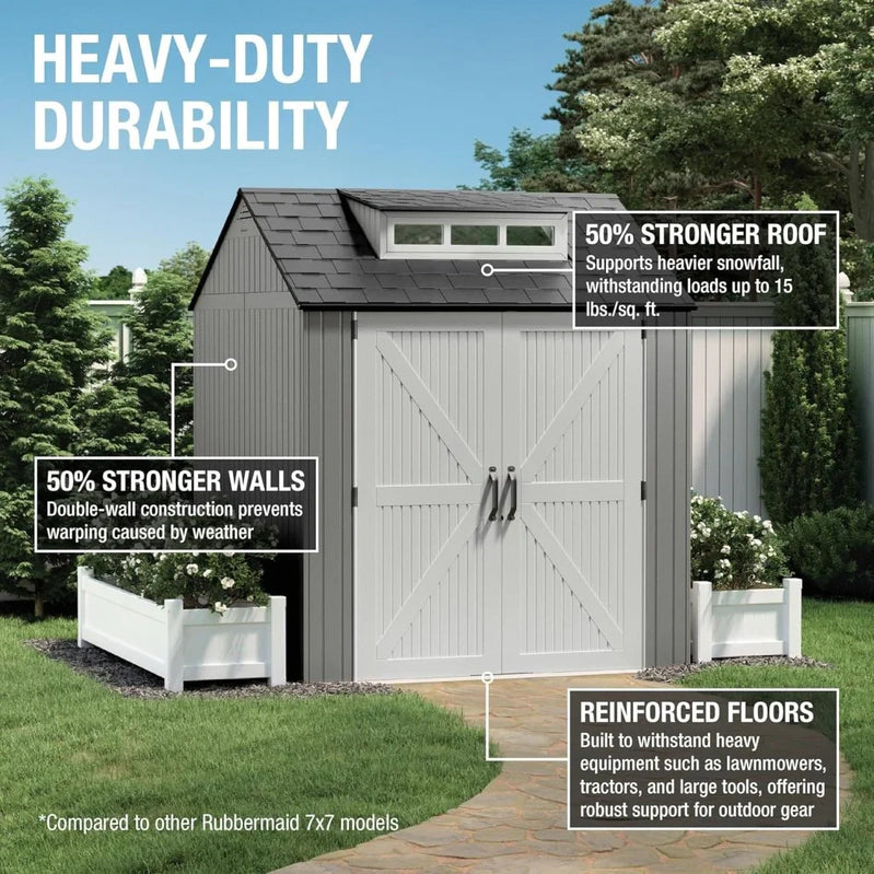 Rubbermaid Resin Outdoor Storage Shed With Floor