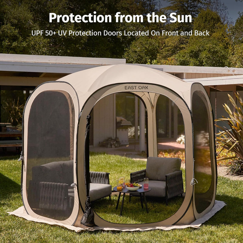 East Oak Screen House Tent Pop-Up Portable Screen Room Canopy Instant Screen Tent 10 x 10 Ft