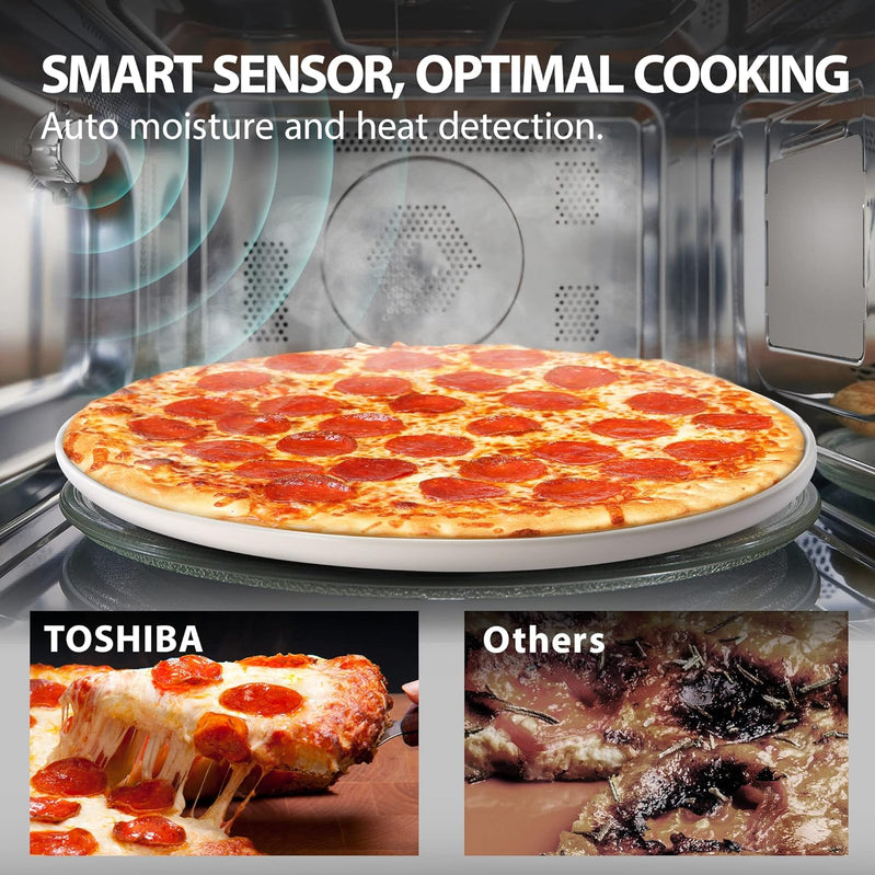 Toshiba 4-in-1 ML-EC42P, SS Countertop Microwave Oven, Smart Sensor, Convection, Air Fryer Combo, Mute Function