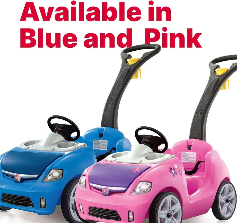 Step2 Whisper Ride II Ride On Push Toy Car Pink Ride On Car With Included Seat Belt Easy Storage