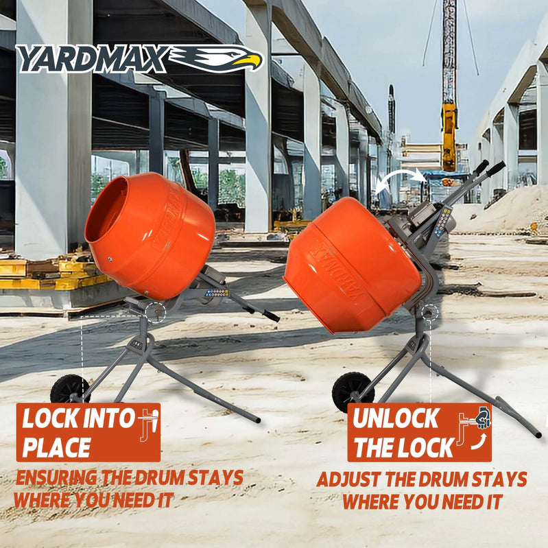 Yardmax YM0146 5.0 Cu. Ft. Concrete Mixer