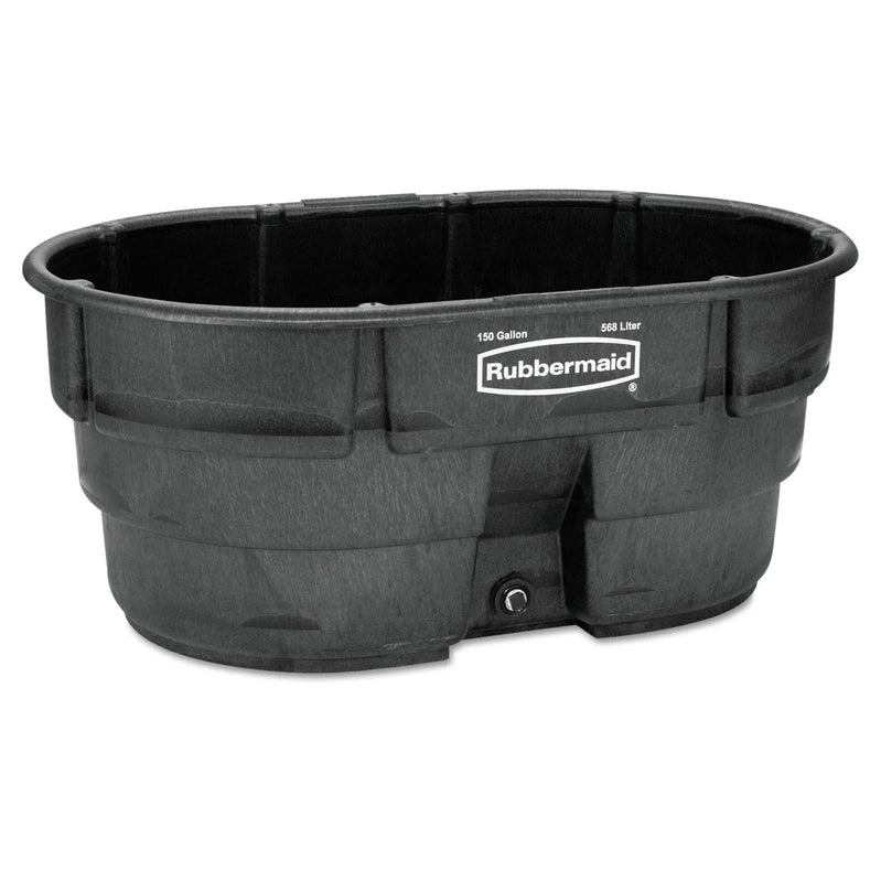 Rubbermaid FG424500BLA Livestock Tank, Model Year 2025, 150 Gallon Capacity, Plastic, Black