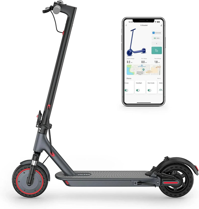 Electric Scooter, 350W/500W Powerful Motor, 8.5 In./10 In. Solid Rubber Tires, 19/22 Mph, 28/21/12 Mile Range, Dual Brakes