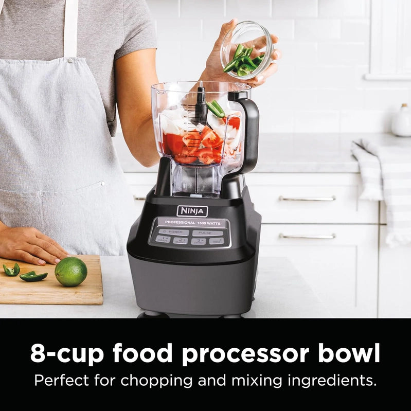 Ninja Mega Kitchen System, 1500-Watt, 72-Ounce Full-Size Blender And 8-Cup Food Processor With 2 16-Ounce To-Go Cups