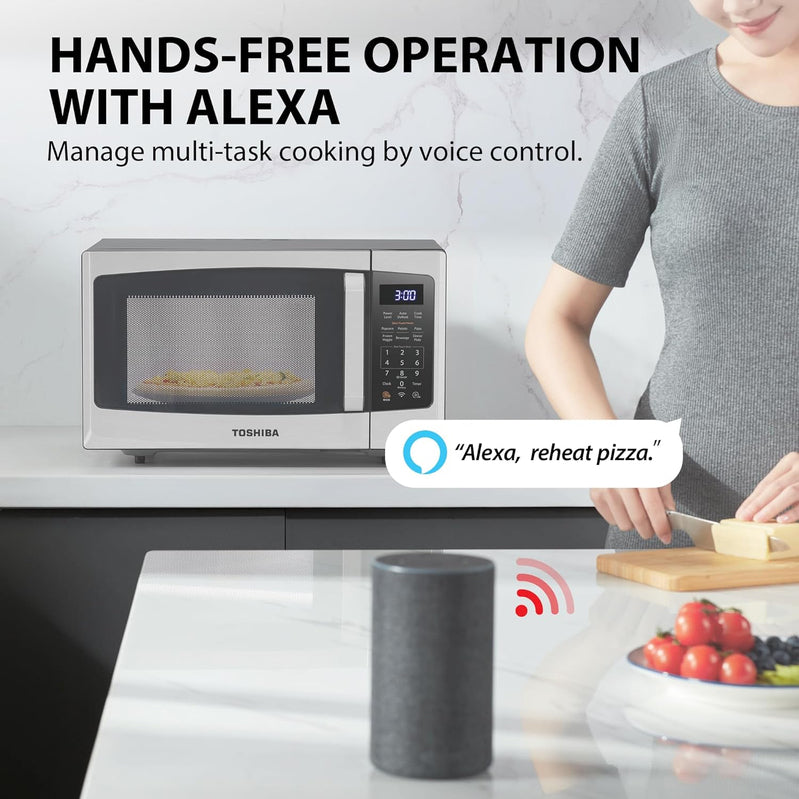 Toshiba 4-in-1 ML-EC42P, SS Countertop Microwave Oven, Smart Sensor, Convection, Air Fryer Combo, Mute Function