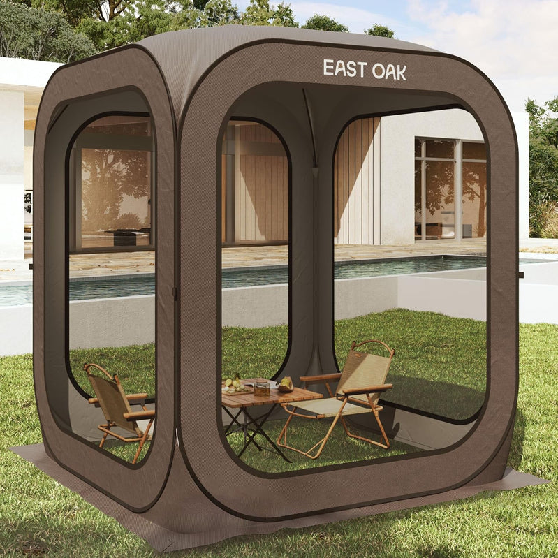 East Oak Screen House Tent Pop-Up Portable Screen Room Canopy Instant Screen Tent 10 x 10 Ft