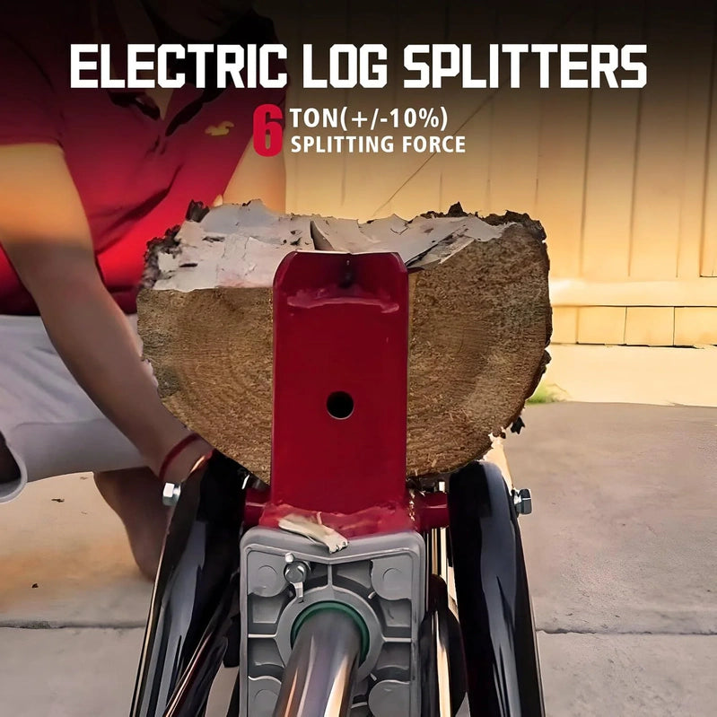 PowerSmart Electric Log Splitter 7-Ton, Efficient Wood Splitter With 3500 Motor Speed, 15 Amp