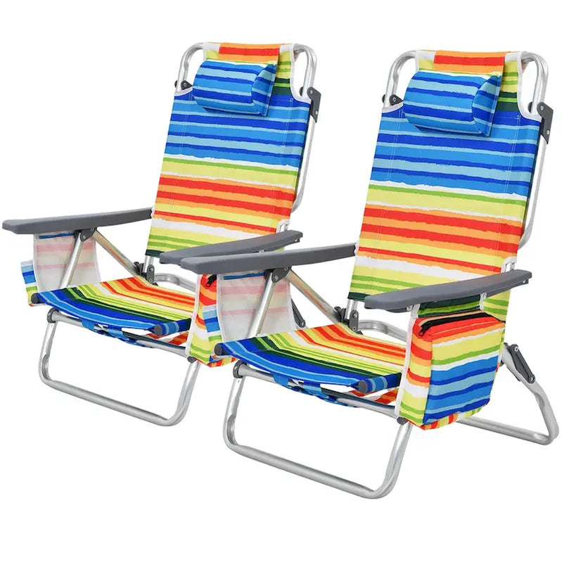 Costway 4-Pack Folding Backpack Beach Chair 5-Position Outdoor, See Details