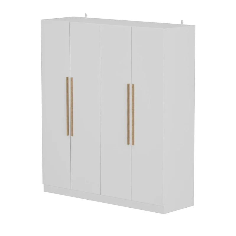 Modern Freestanding Solid Wood Wardrobe Closet With Storage Shelves