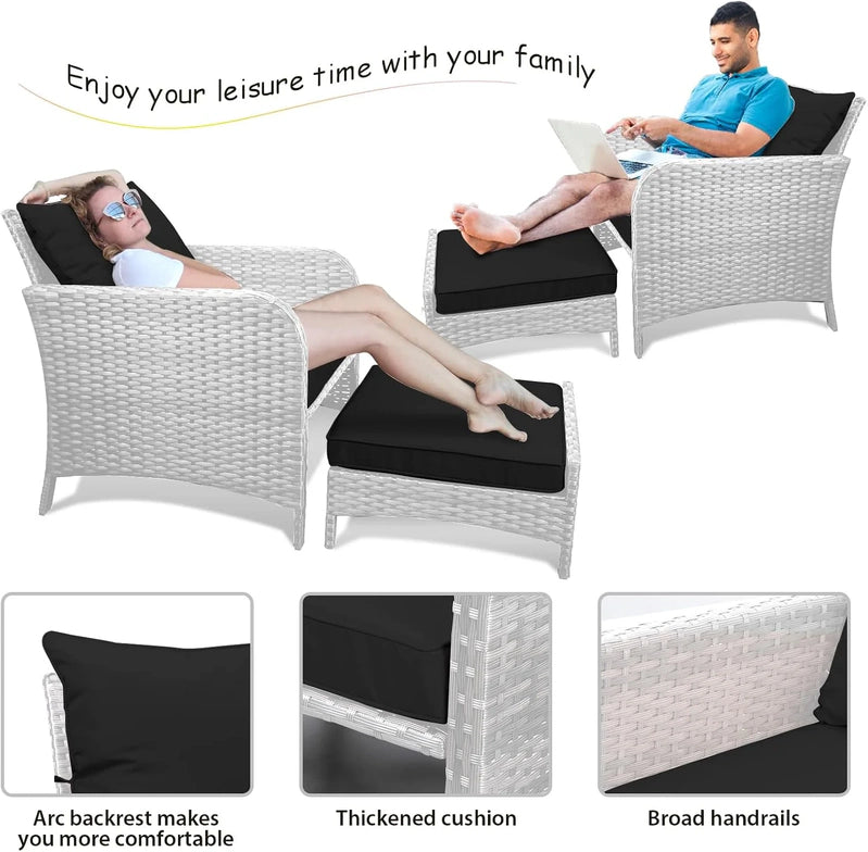 Leveleve Balcony Furniture 5 Piece Patio Conversation Set