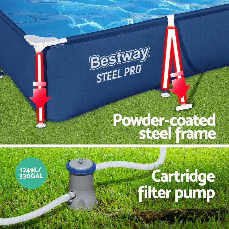 Rust-Resistant Steel Frame Swimming Pool With Filter Pump, Bestway