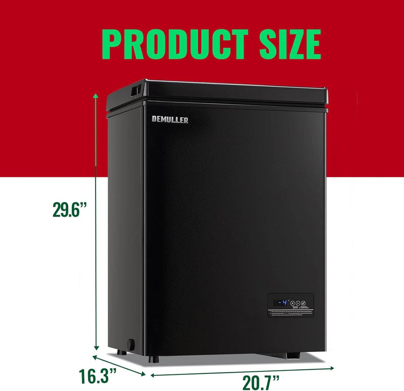 Chest Freezer 5.0Cubic Feet Deep Freezer Freestanding Freezers With 2 Removable Stainless Steel Basket