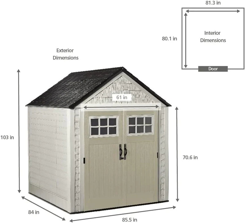 Rubbermaid Resin Outdoor Storage Shed With Floor