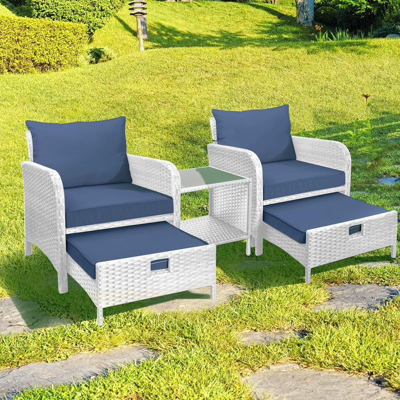 Leveleve Balcony Furniture 5 Piece Patio Conversation Set