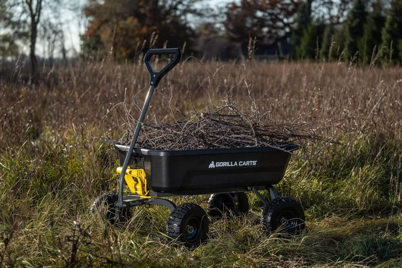 7GCG-NF Heavy-Duty Poly Dump Garden Cart With No-Flat Tires, 7 Cu. Ft., 1200-Pound Capacity, Black