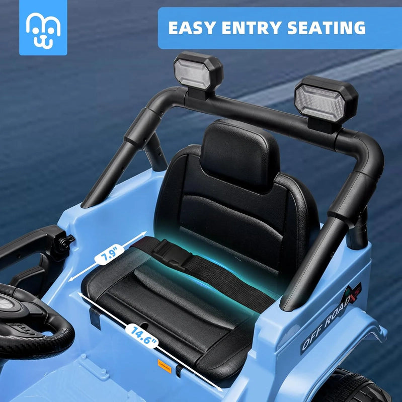 12V Kids Electric Ride On Truck Car Remote Control, Twin 35W Motors 3.5MPH Max Speed, Bluetooth USB Music Player