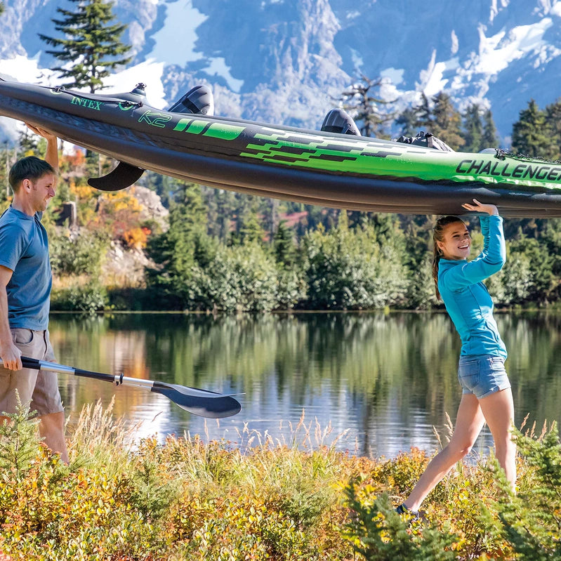 Intex Challenger K2 Inflatable Kayak With Oars And Hand Pump
