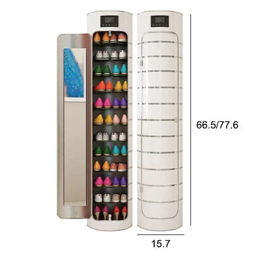 Large-Capacity Multi-Layer Rotating Disinfection Shoe Cabinet With Mirror Plus Deodorizer