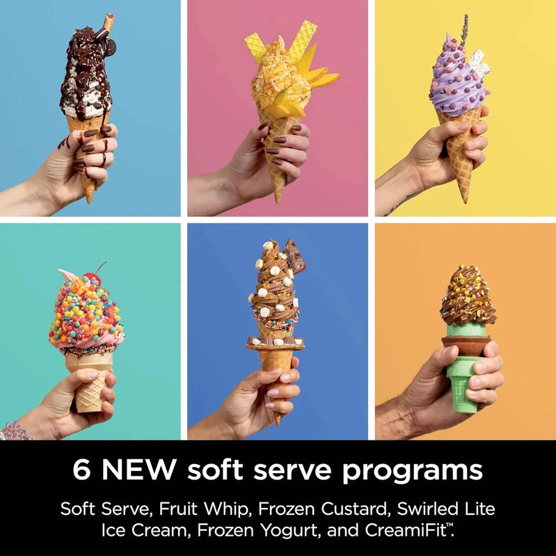 Ninja Swirl By CREAMi Ice Cream And Soft Serve Maker, Sorbet, Milkshake, Frozen Yogurt, Low Calories Program And More, 13-in-1, NC701