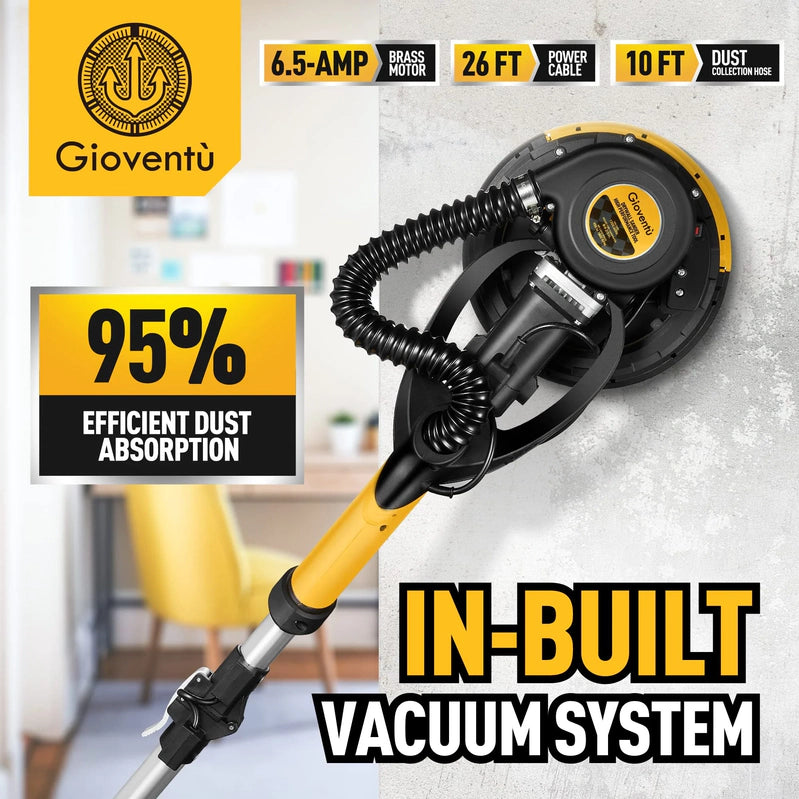 Giovent Electric Drywall Sander With Dust Extraction, Suitable For Popcorn Ceilings
