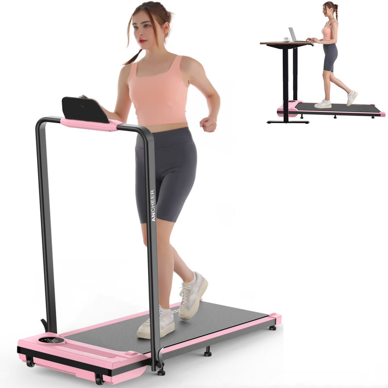 Ancheer Portable Folding Walking Pad 300lb, 7.5 MPH Under Desk Treadmill With Remote Control And LED Display