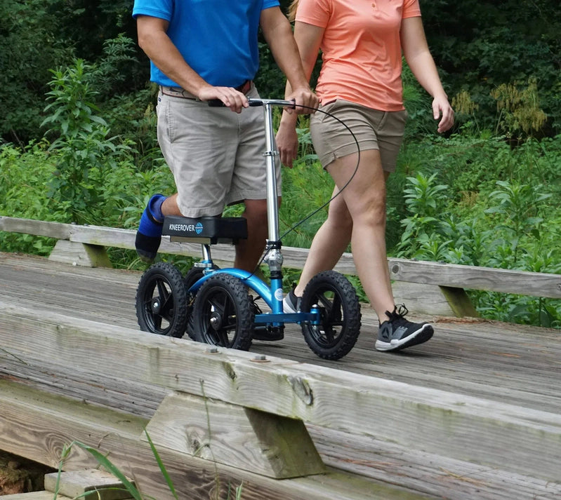 New KneeRover Quad All Terrain Knee Walker In Metallic Blue