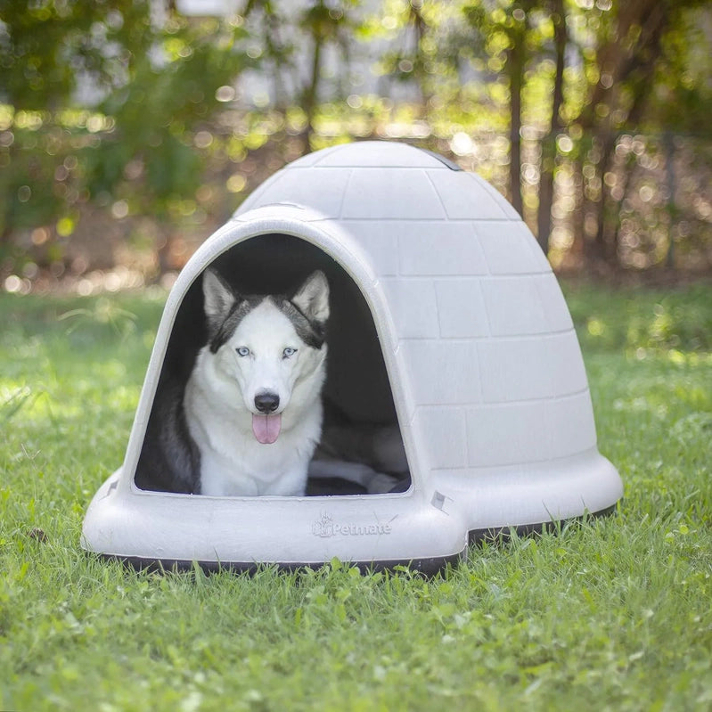 Petmate Indigo Dog House, Igloo Dog House, Made In USA With 90% Recycled Materials