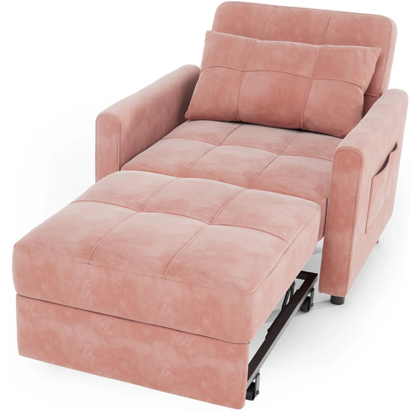 3-in-1 Adjustable Sleeper Sofa Bed, Pull Out Chair Sofa, Convertible Folding Bed For Living Room