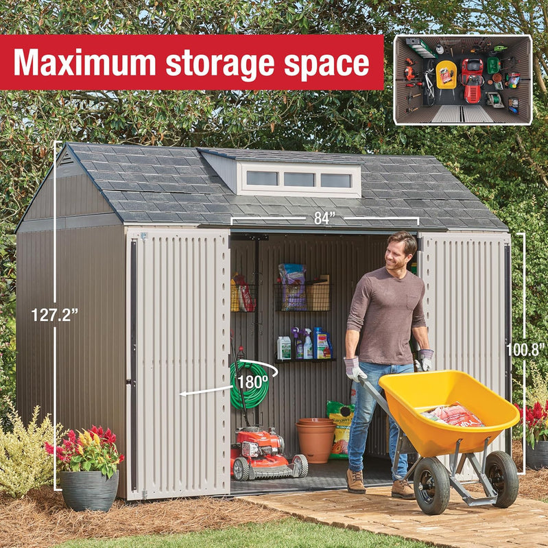 Rubbermaid Resin Outdoor Storage Shed With Floor
