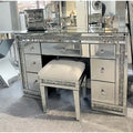 7-Drawer Mirrored Vanity Dressing Makeup Table With Sparkling Diamond