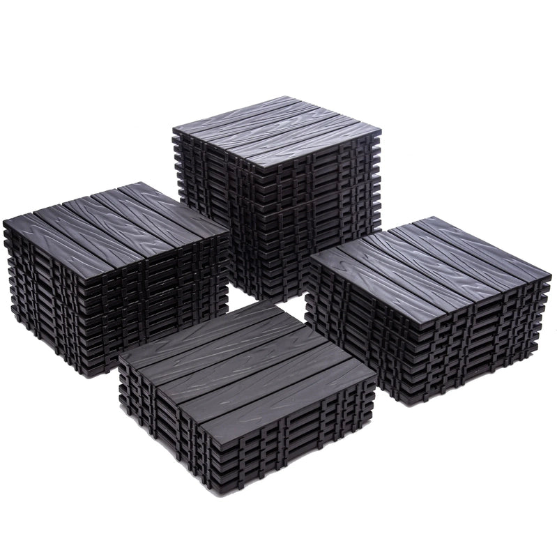76-Pack Plastic Interlocking Deck Tiles, 68.80 Sq. Ft. Outdoor Plastic Flooring Super Durable And Waterproof All-Weather Indoor/Outdoor