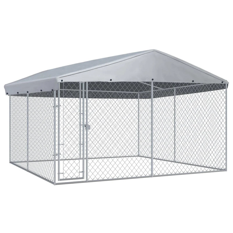 Outdoor Dog Kennel With Roof 150.4