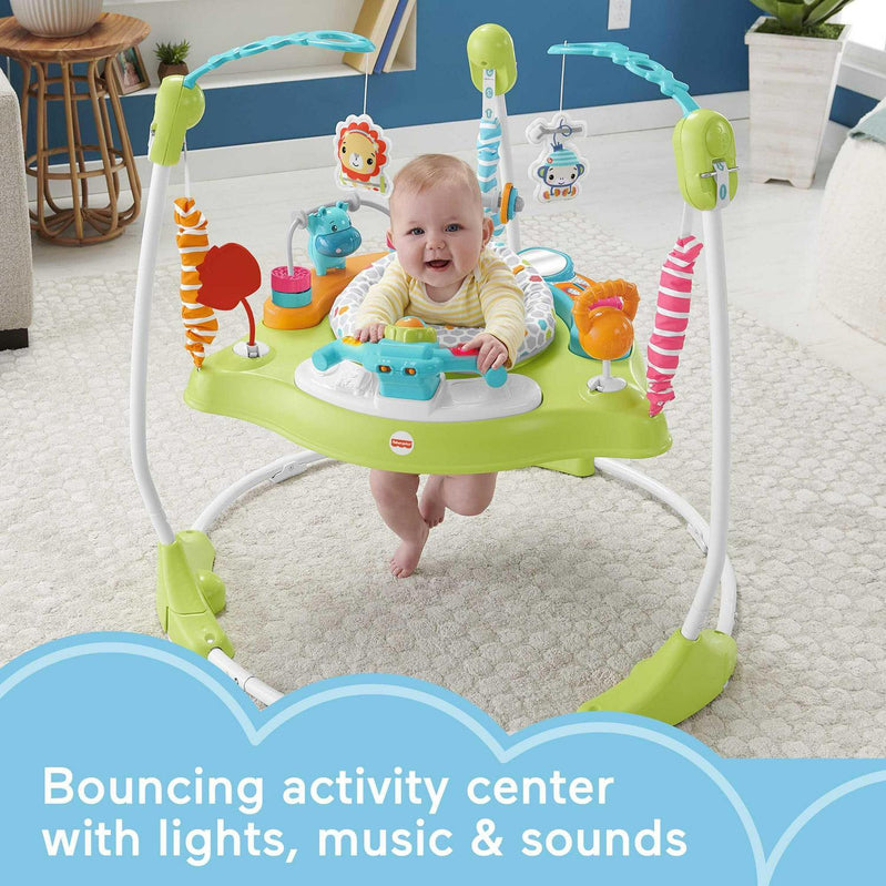 Fisher-Price Baby Bouncer Fitness Fun Folding Jumperoo Infant Activity Center With Lights And Music. Unisex