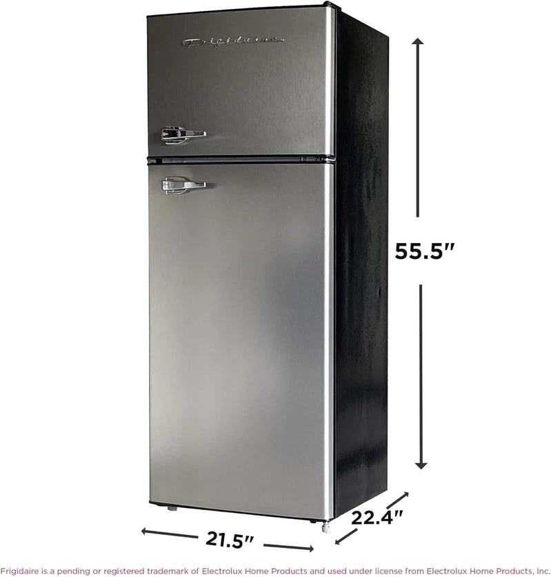Frigidaire 2 Door Apartment Size Refrigerator Freezer Combo 7.5 Cu. Ft. Platinum Series Stainless