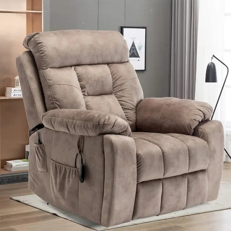Large Electric Massage Lift Recliner With Heat, Hidden Cup Holder