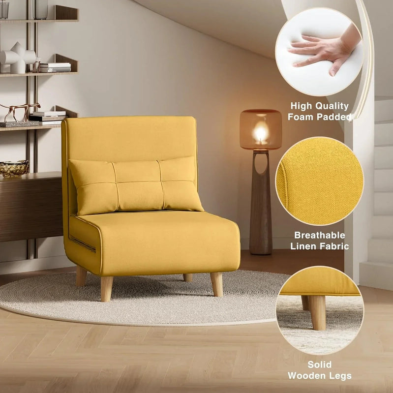 3-in-1 Sleeper Chair Bed Convertible Chair Bed Futon Sofa With Adjustable Backrest