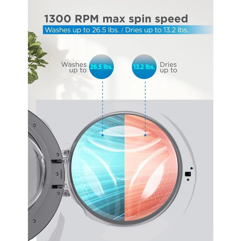 Black Plus Decker 2.7 Cu. Ft. All-in-One Washer And Dryer Combo In White BCW27MW