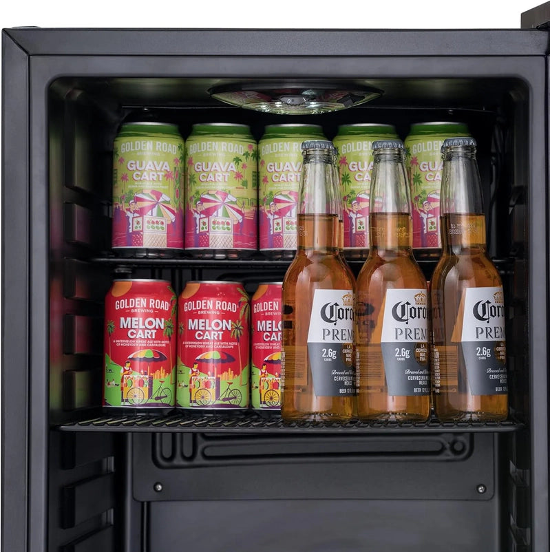 Beverage Refrigerator Cooler, 126 Cans Free Standing With Right Hinge Glass Door, Mini Fridge Beverage Organizer For Beer, Wine, Soda