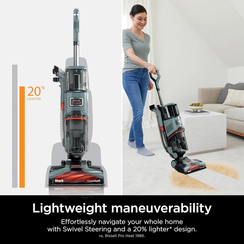 Shark CarpetXpert EX201 Carpet Cleaner, Cyan, Deep Cleaning With StainStriker, For Pets, Includes Spot And Stain Remover Tools