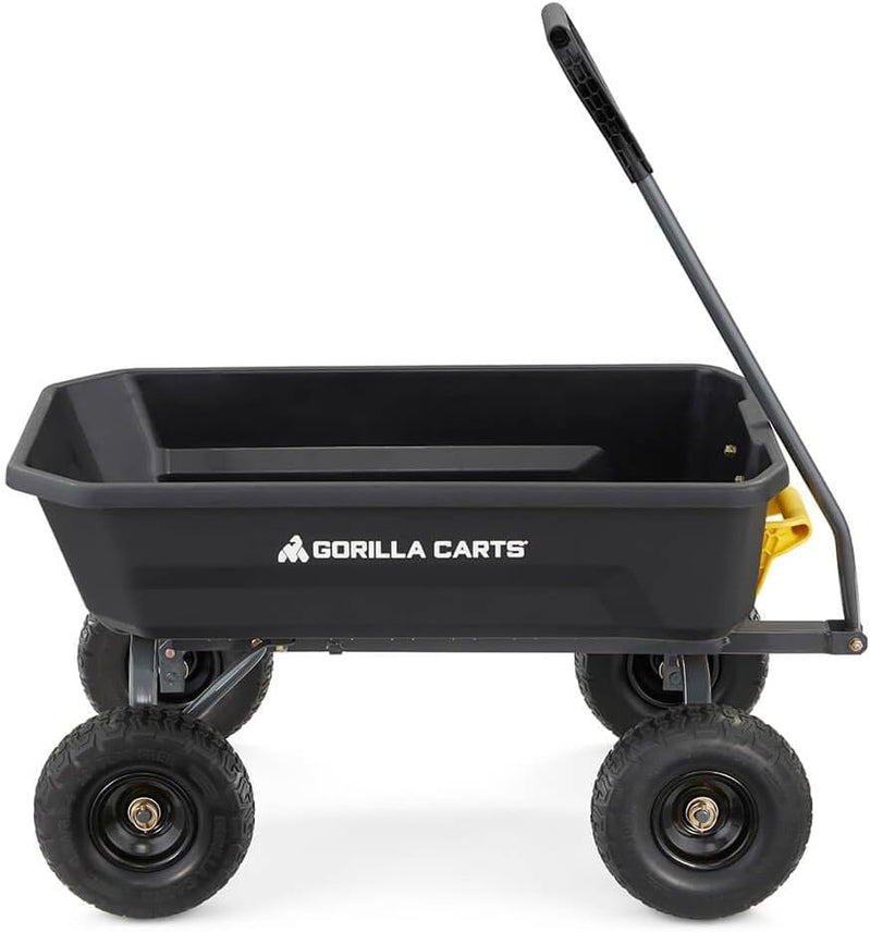 7GCG-NF Heavy-Duty Poly Dump Garden Cart With No-Flat Tires, 7 Cu. Ft., 1200-Pound Capacity, Black