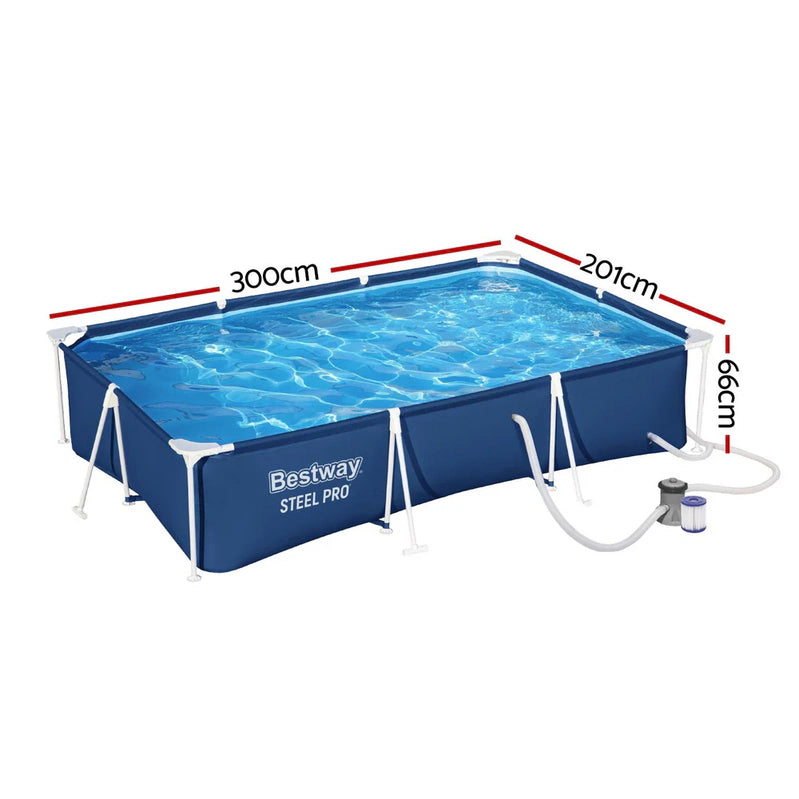 Rust-Resistant Steel Frame Swimming Pool With Filter Pump, Bestway