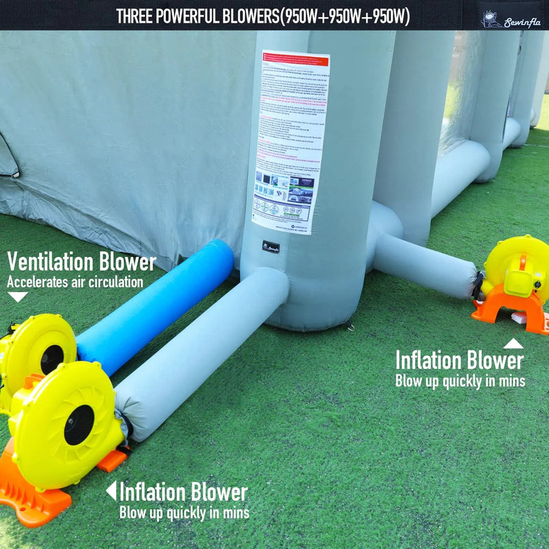 30x20x13Ft Inflatable Paint Booth With Blowers And Air Filter System, Professional Spray Tent