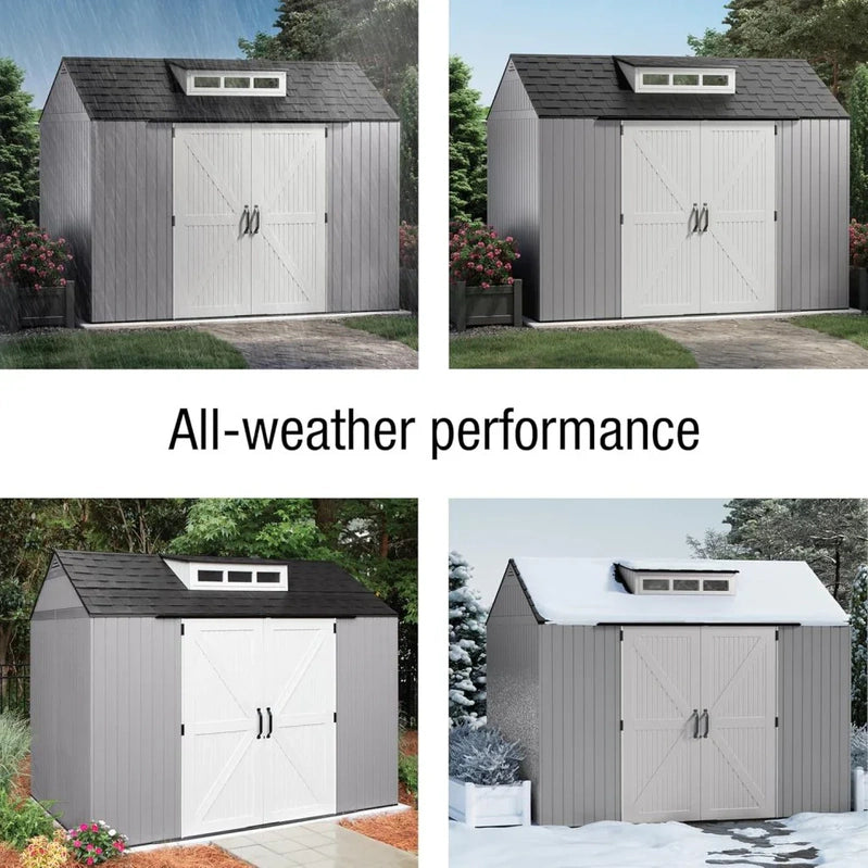 Rubbermaid Resin Outdoor Storage Shed With Floor