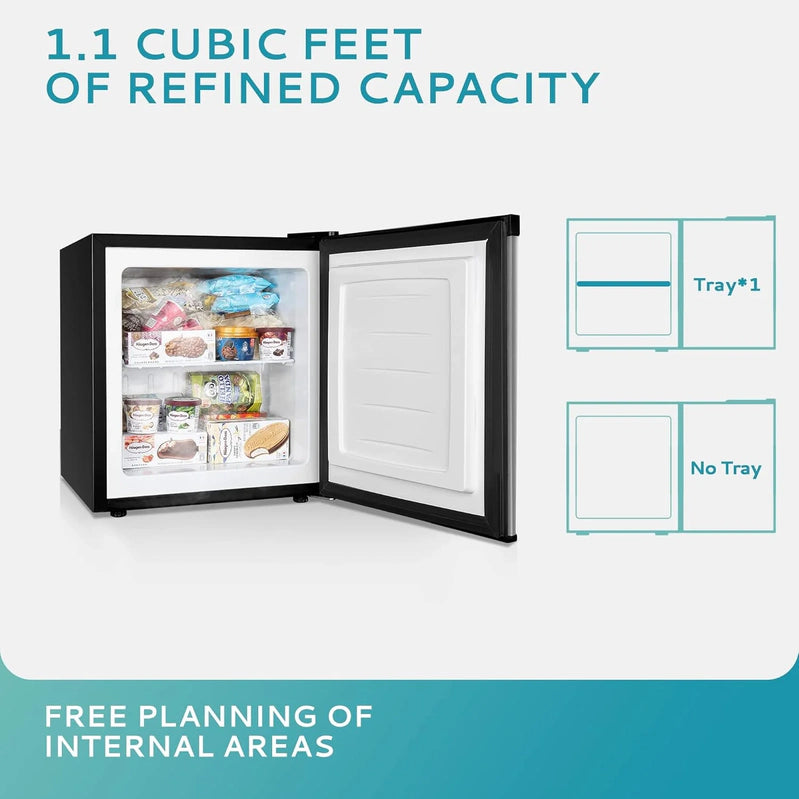Upright Freezer, 3.0Cubic Feet, Single Door Compact Mini Freezer With Reversible Door Small Freezer For Home/Dorms/Apartment/Office