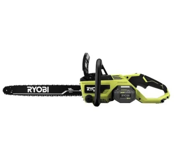 Ryobi 18 40V Cordless Chainsaw Kit With Battery And Charger, Green