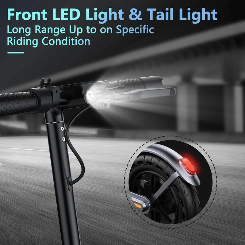 Electric Scooter, 350W/500W Powerful Motor, 8.5 In./10 In. Solid Rubber Tires, 19/22 Mph, 28/21/12 Mile Range, Dual Brakes